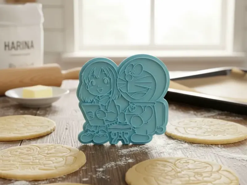 doraemon and shizuka cookie cutter