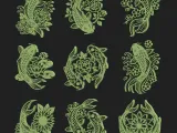 Floral Koi Fish CNC SVG STL Pack 9 Designs-4