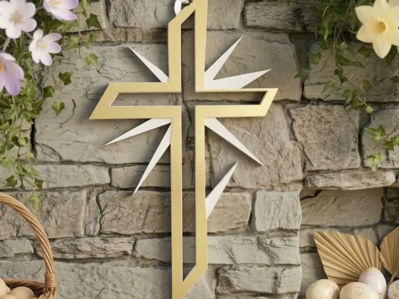 Cruz decorativa para muro