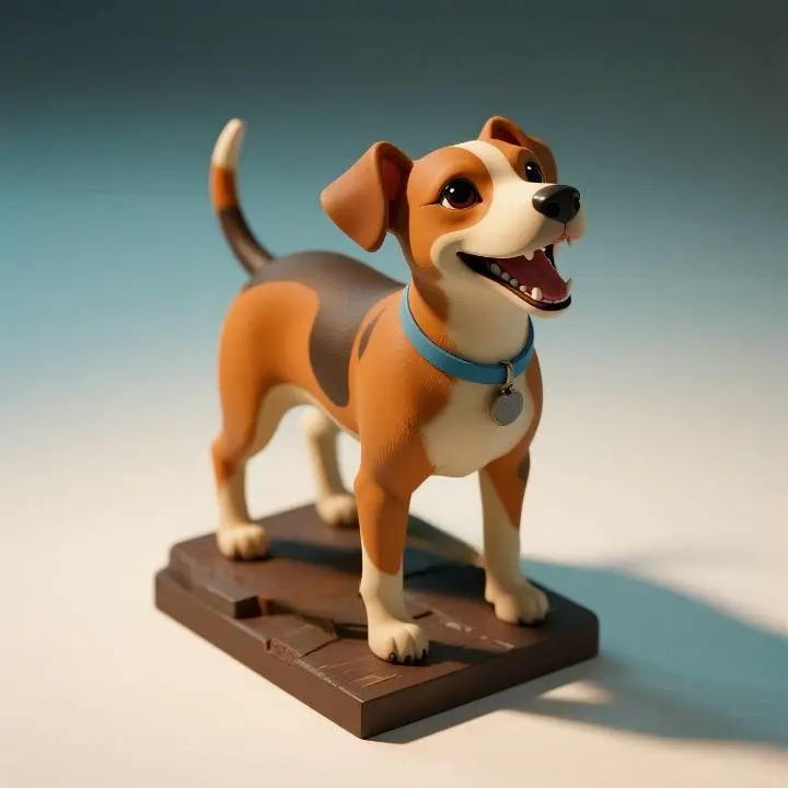 2967  Laughing Galgo Dog – Full-Figure 3D Model on Base