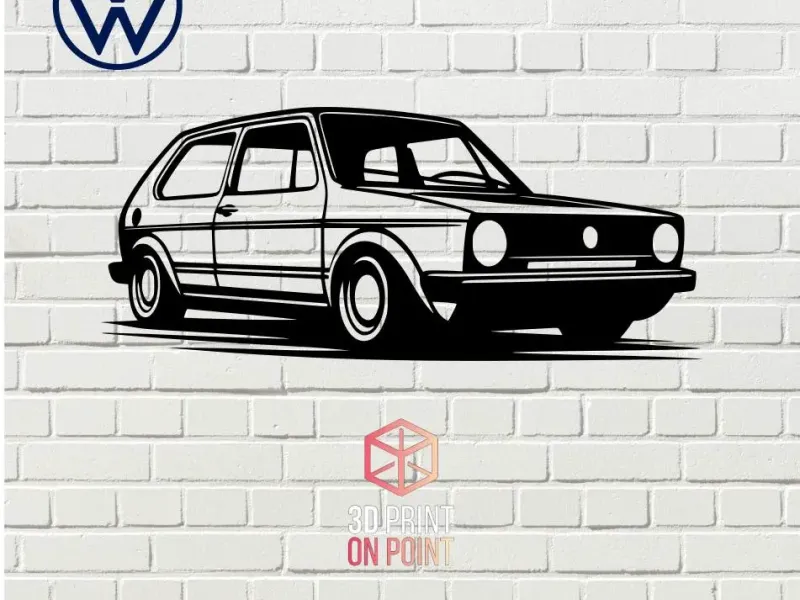 VOLKSWAGEN GOLF VINTAGE MK1 - 2D WALL ART #1