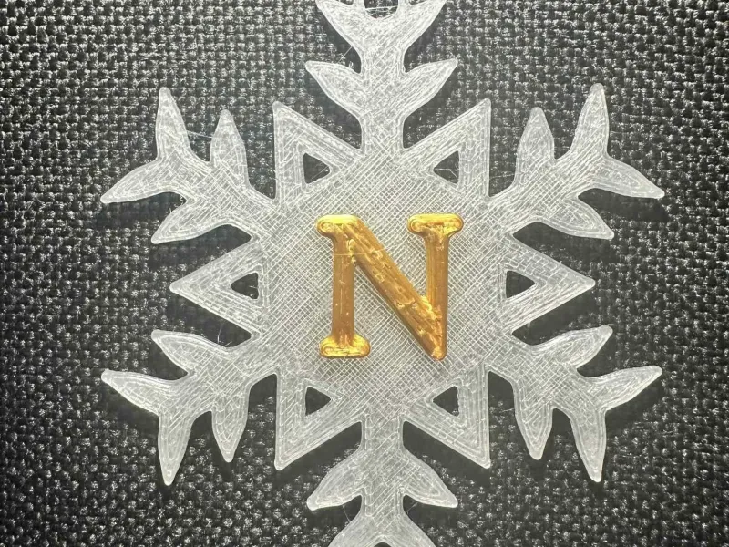 N – Snowflake Alphabet Letter N Festive Christmas Decoration