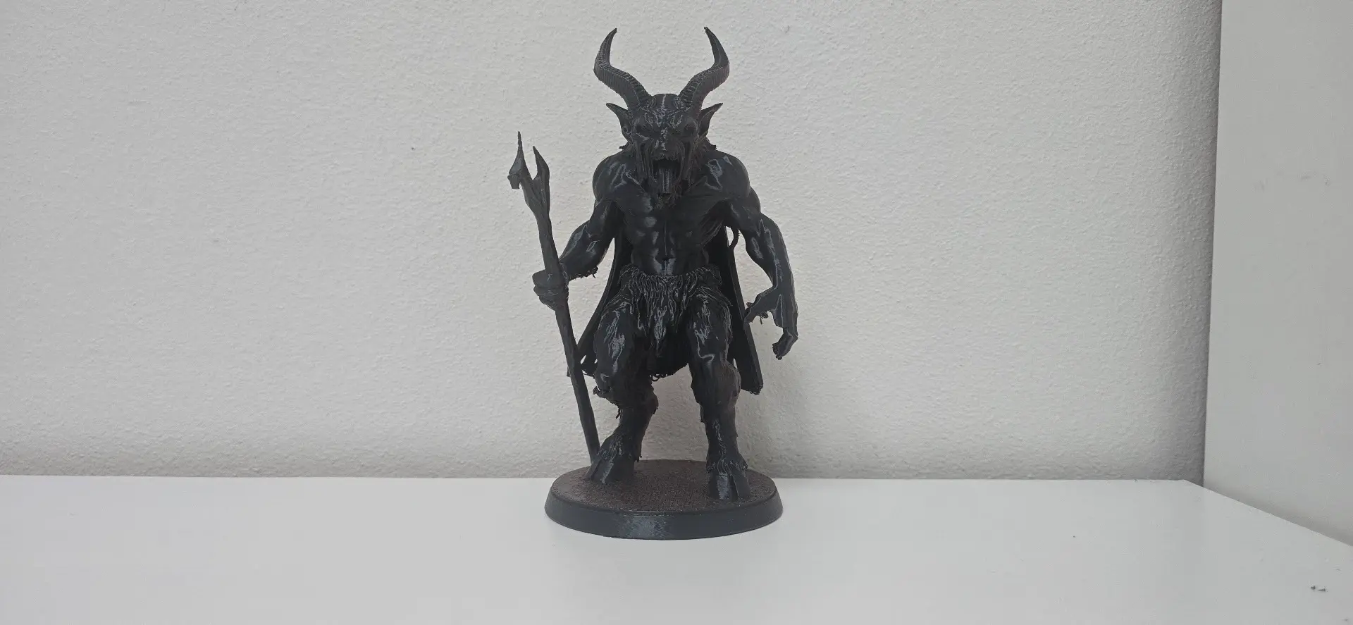 Krampus with Spear Staff Holiday Figurine