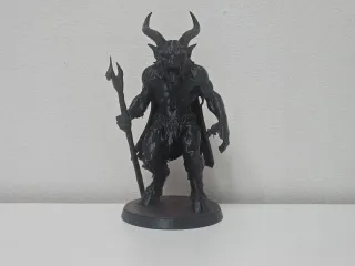 Krampus with Spear Staff Holiday Figurine
