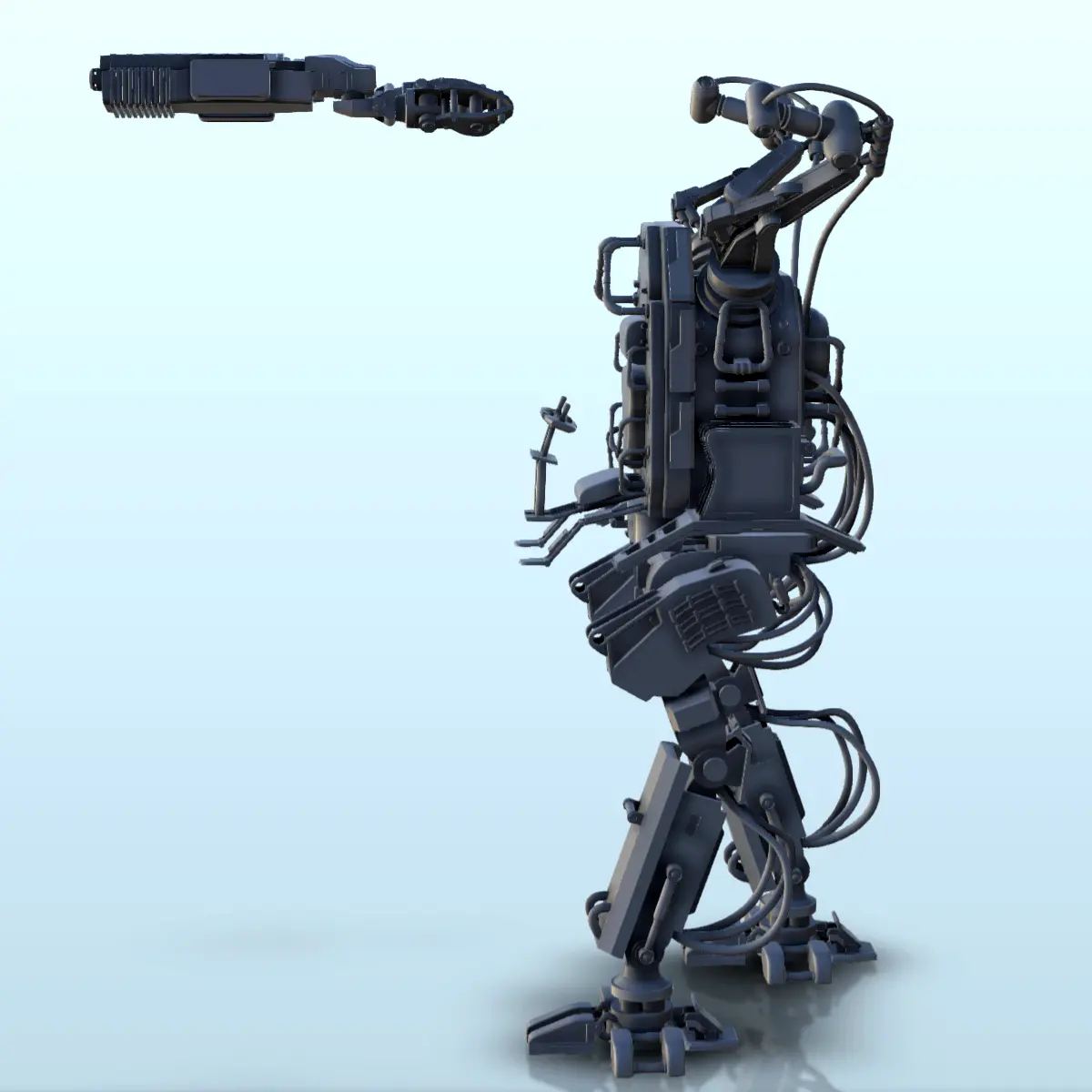 Exoskeleton with double-guns (10) - sci-fi science fiction f