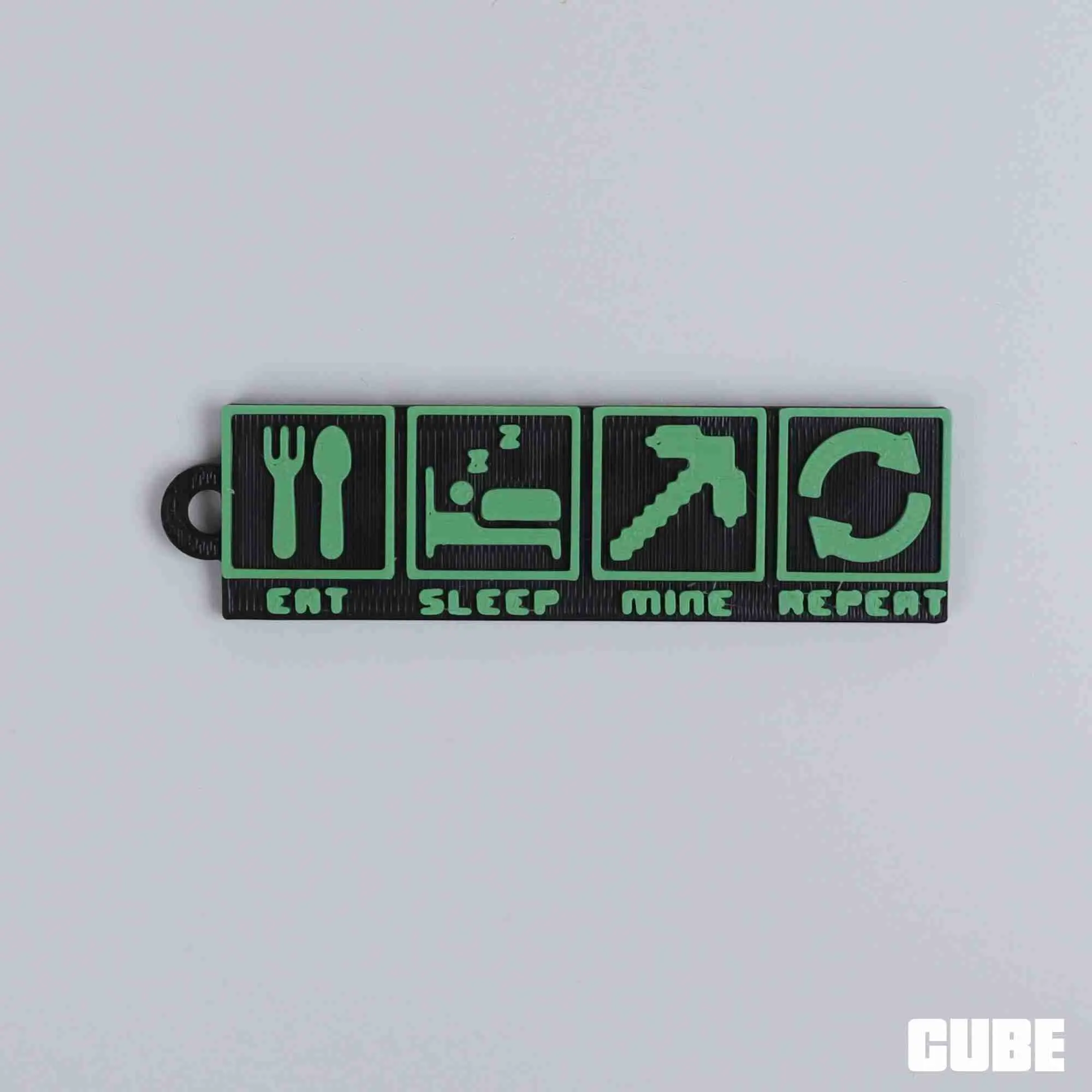 Eat Sleep MINECRAFT Repeat Keychain