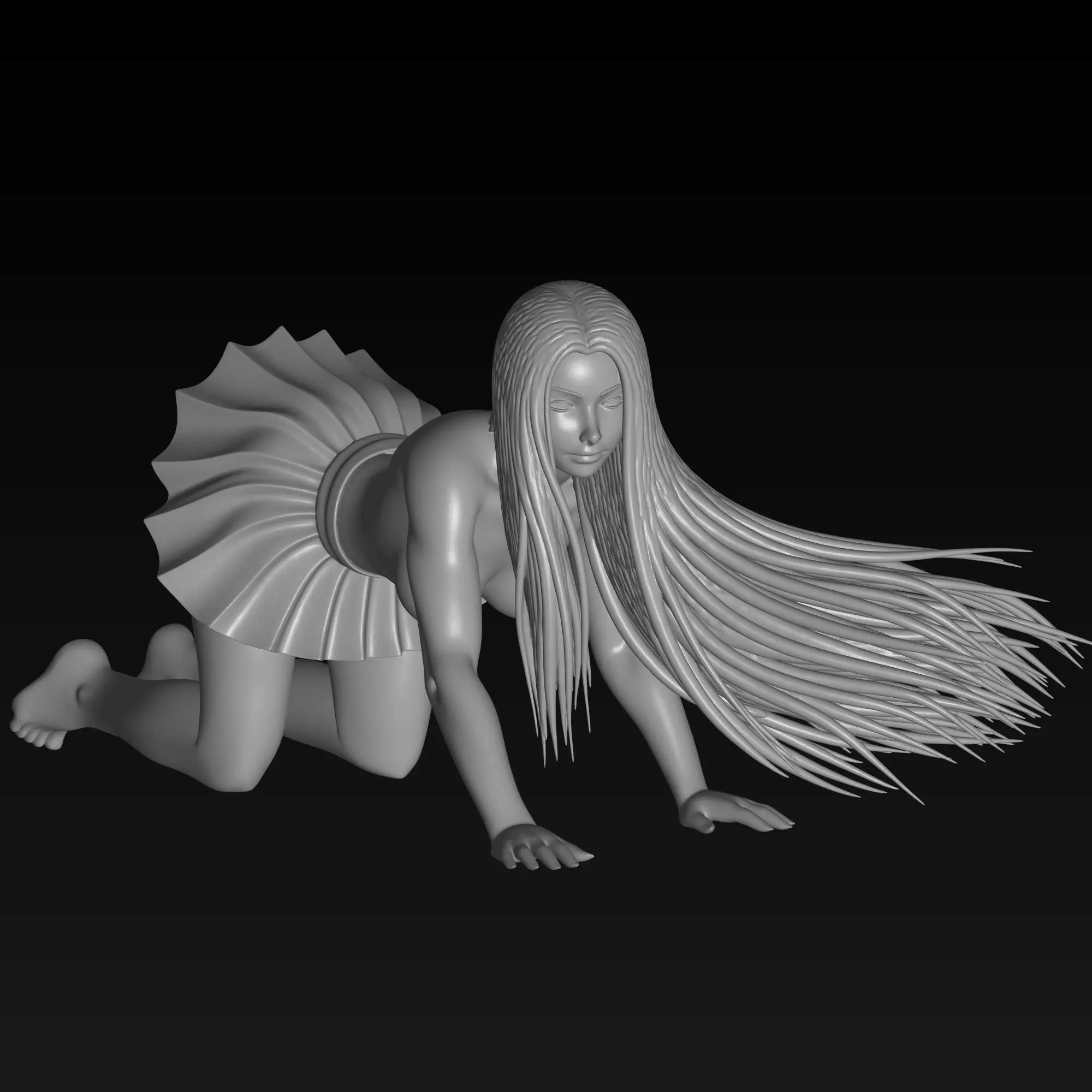 Anime Girl 3D STL File for 3D Printing