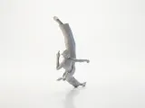 Karate Kick Lady Figurine Female Action 3D Printable-2
