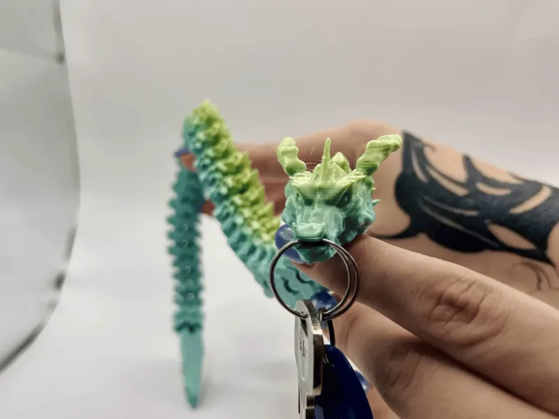 Crystallized Articulated Flexi Keychain Dragon