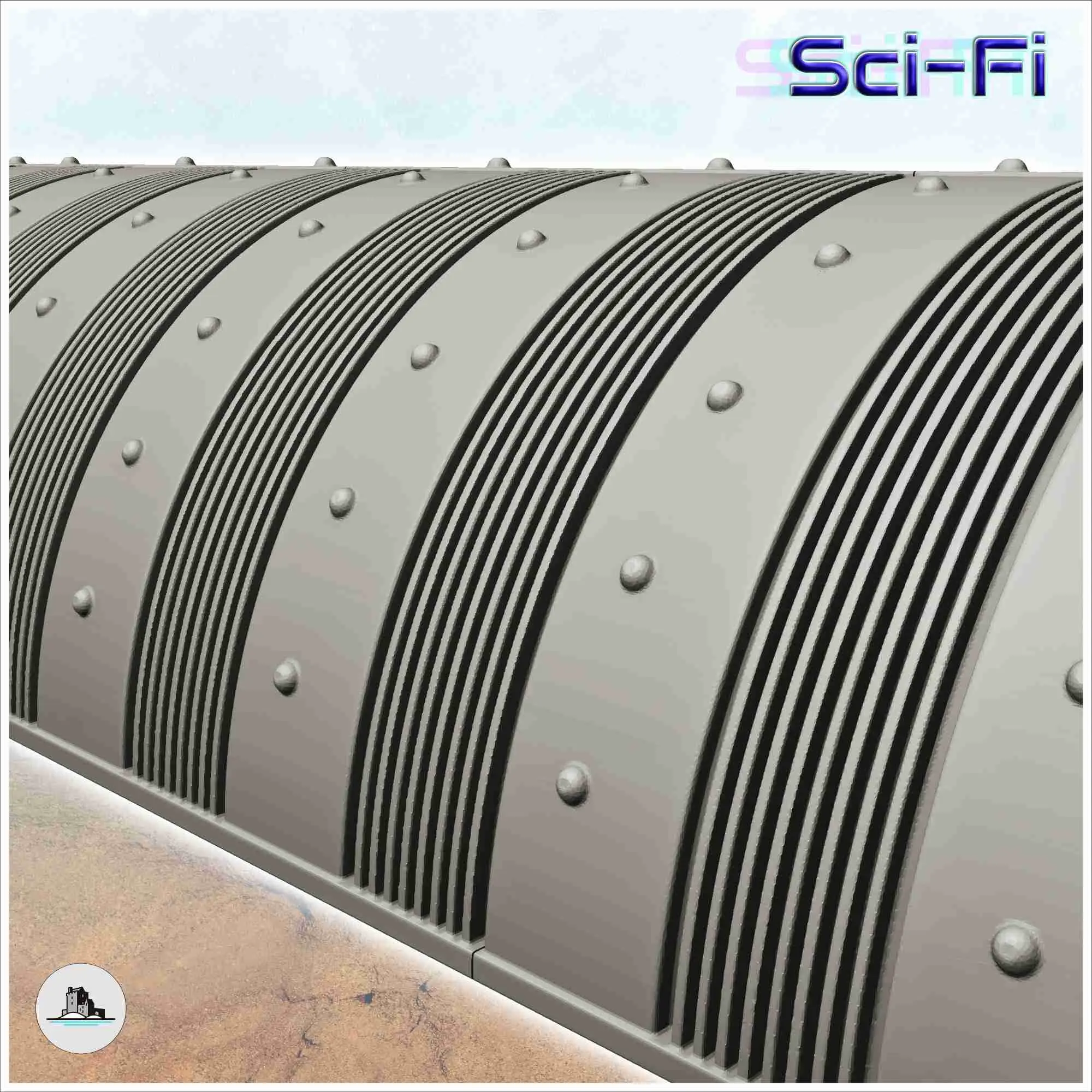Cobertizo largo de chapa ondulada con accesorio (22) - science fict