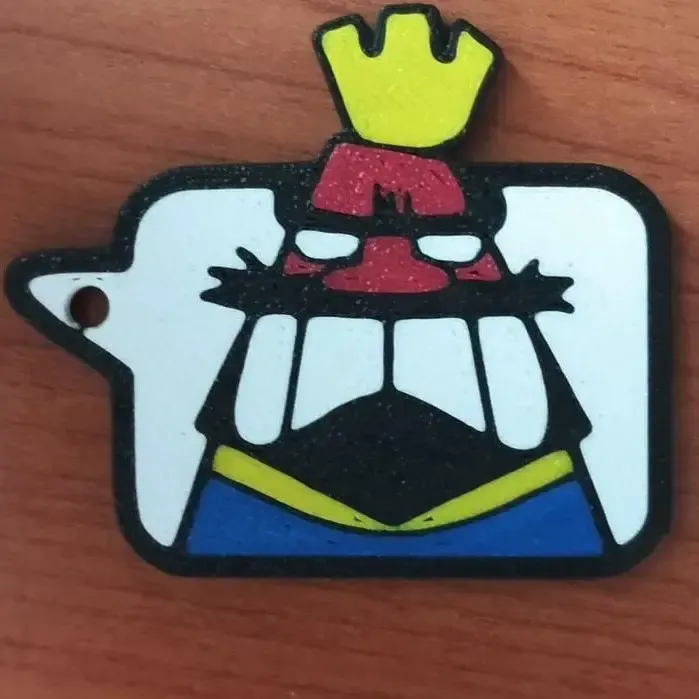 Clash Royale Angry King Emote Keychain