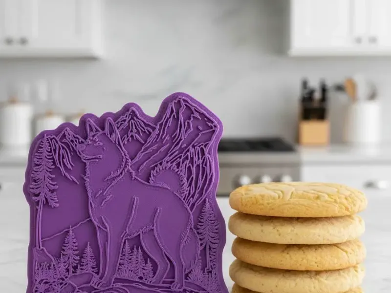 akita-in-the-mountains-cookie cutter