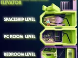 Expandable bunker with moving elevator & spaceship-0