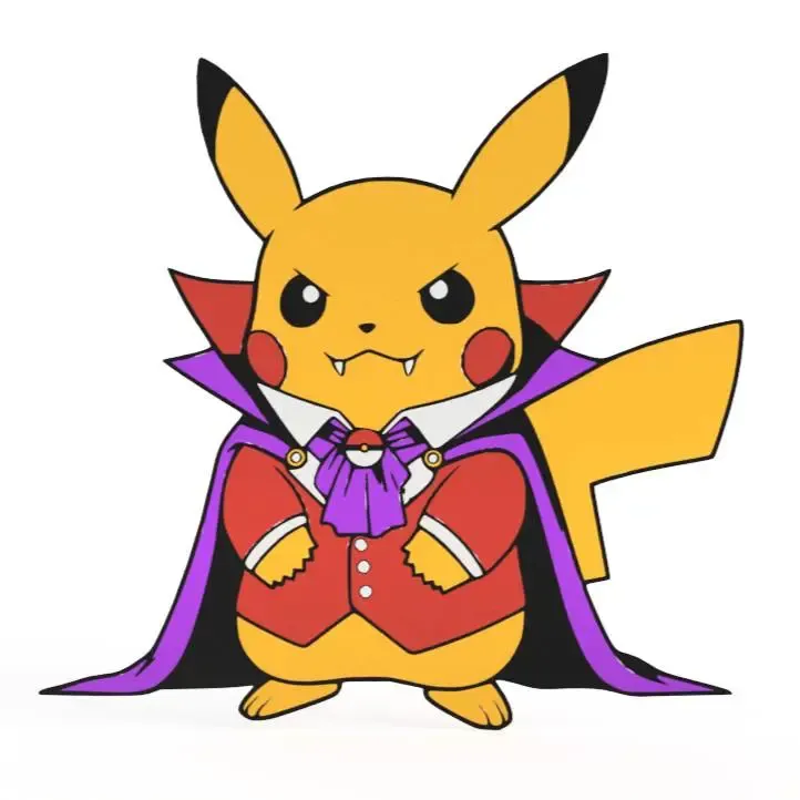 Pikachu Vampire Halloween Wall Art