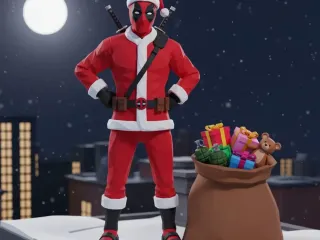 Deadpool Santa lowpoly