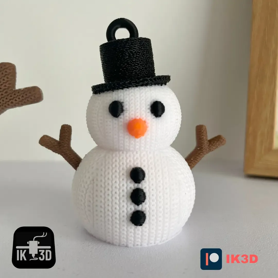 KNITTED SNOWMAN FIGURINE AND ORNAMENT - MULTIPARTS