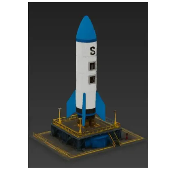 Rocket Launch Platform STL Space Base Rocket Model 3D