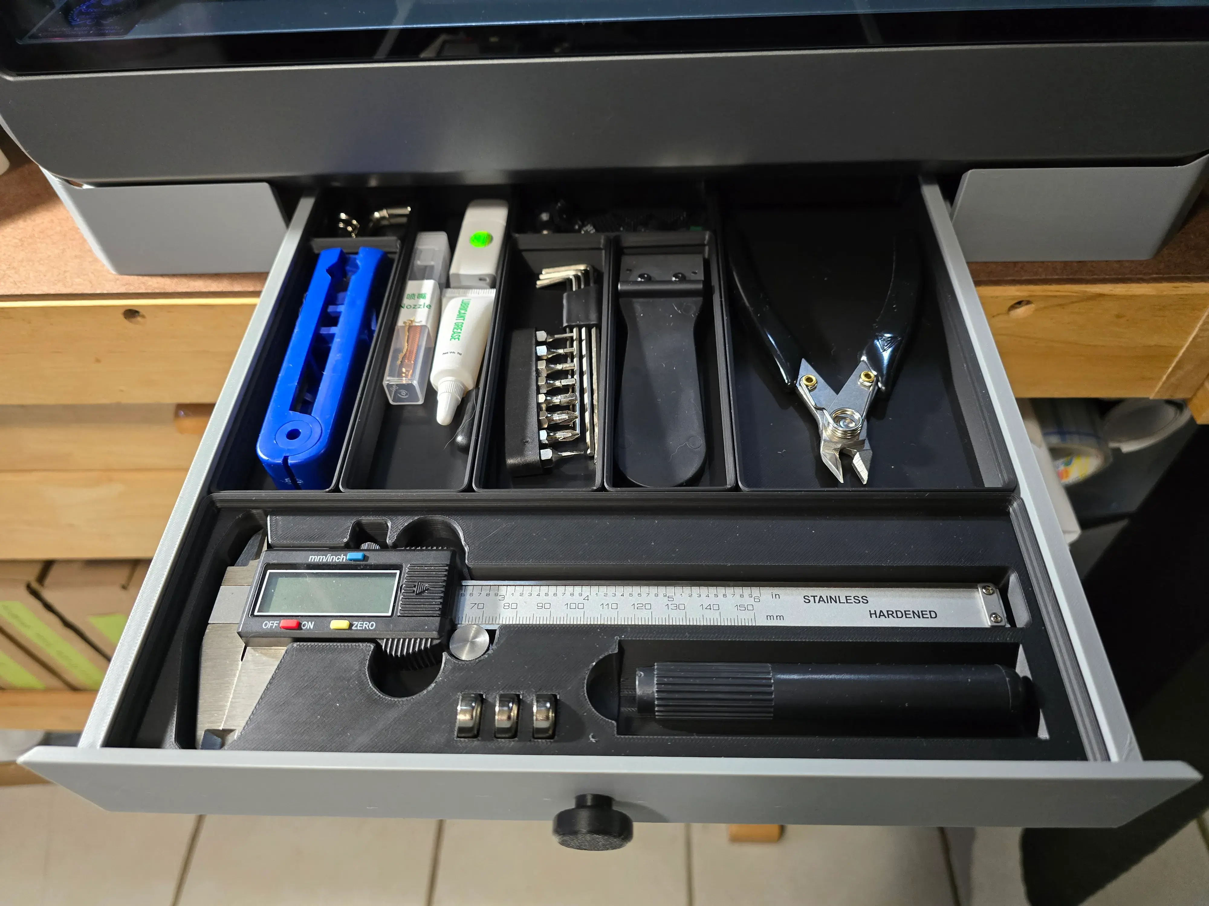 Creality K2 Plus Drawer, Tool Storage, Gridfinity Organizer