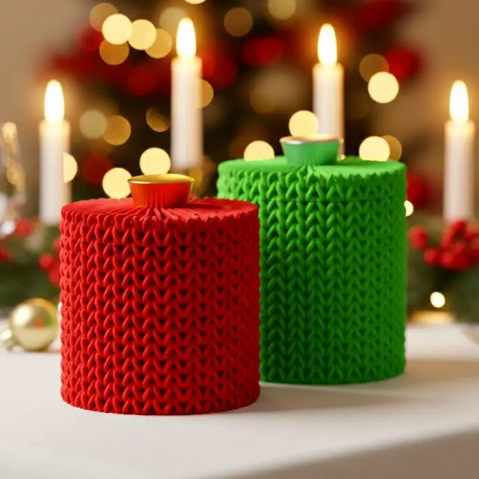 Kintted Christmas Gift Box with Lid  NO SUPPORTS