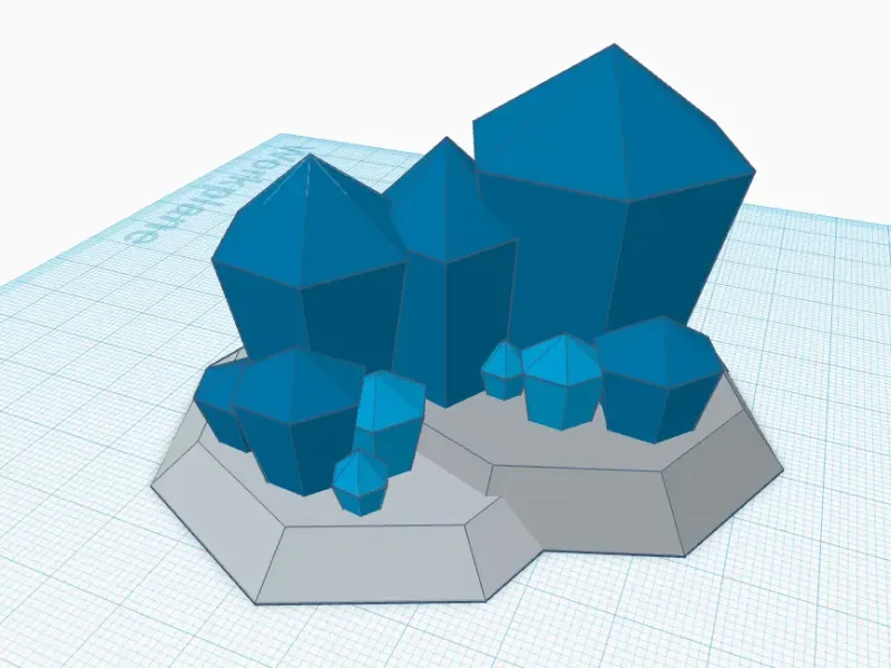 Aglomerado de cristais Low Poly