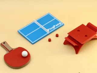 迷你乒乓球套装挂件