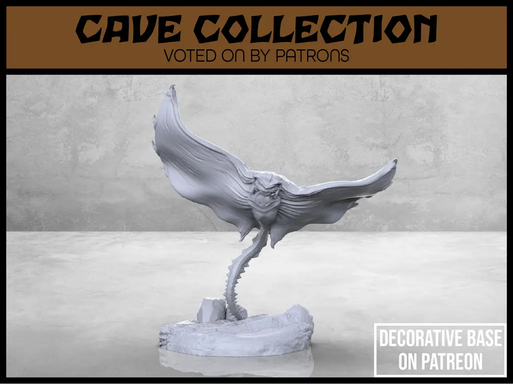 Characters & Creatures STL Download - Manta Cave Bat - Version 1 ...