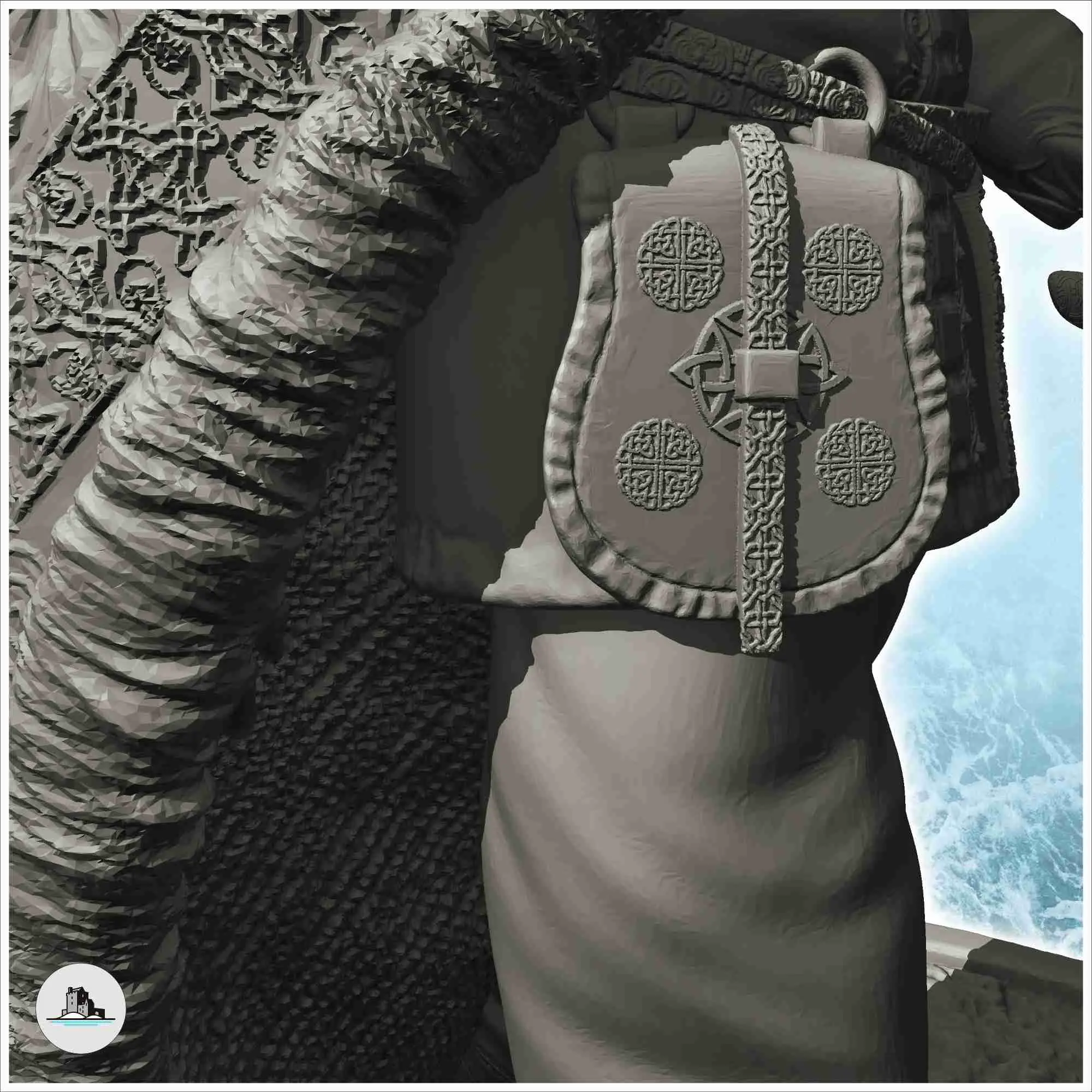 Aristocrata viking com manto de pele de fera e bengala (14) - cenário