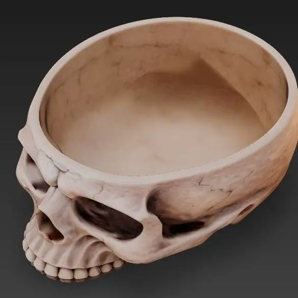 Skull Planter Pot – Gothic Halloween Decor