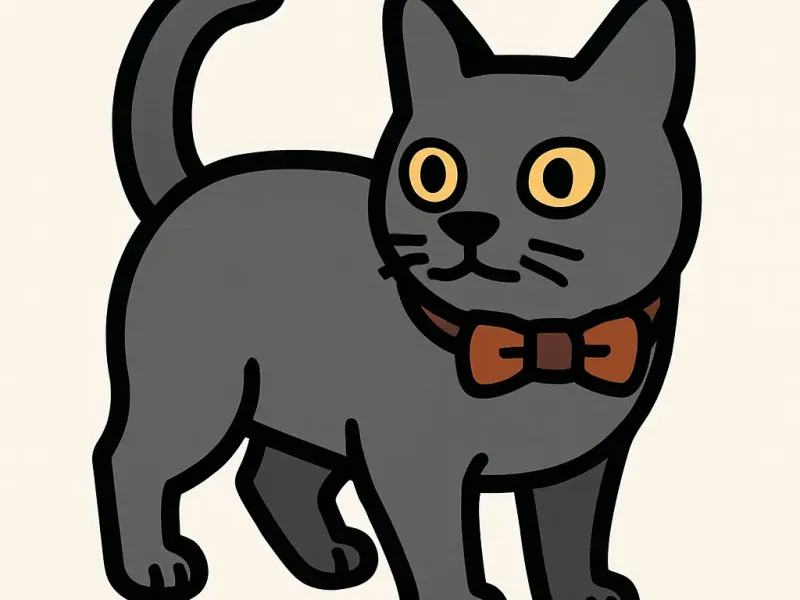 Gray Cat Bowtie Magnet