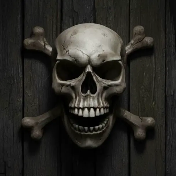 CROSSBONES - SKULL AND BONES.