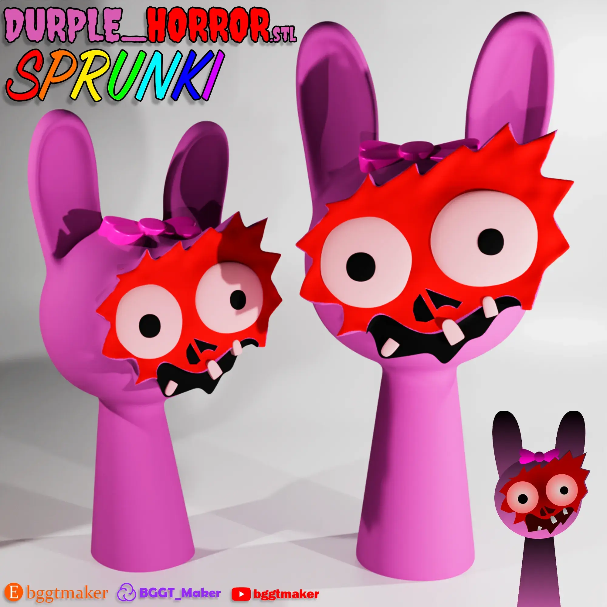 PINKI HORROR SPRUNKI INCREDIBOX | Pink Sprunki 3D Model STL
