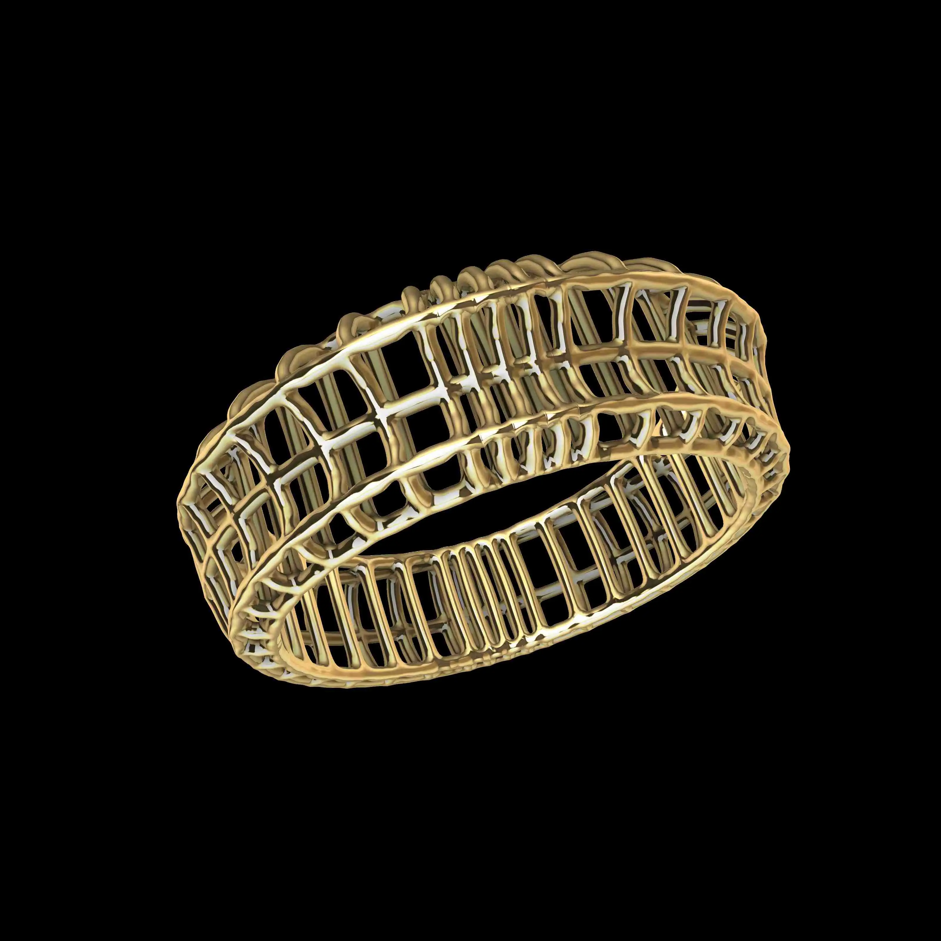 Art Deco Jali Ring 3d Model