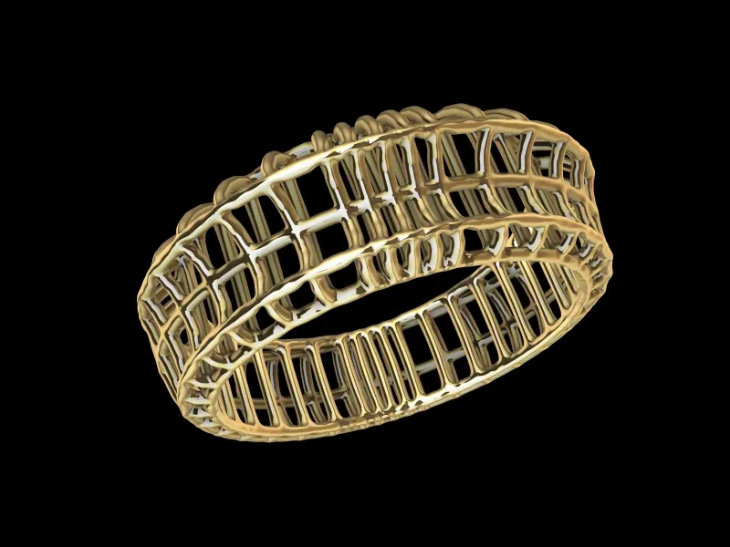 Art Deco Jali Ring 3d Modell
