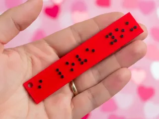 Braille Keychain with I Love You text