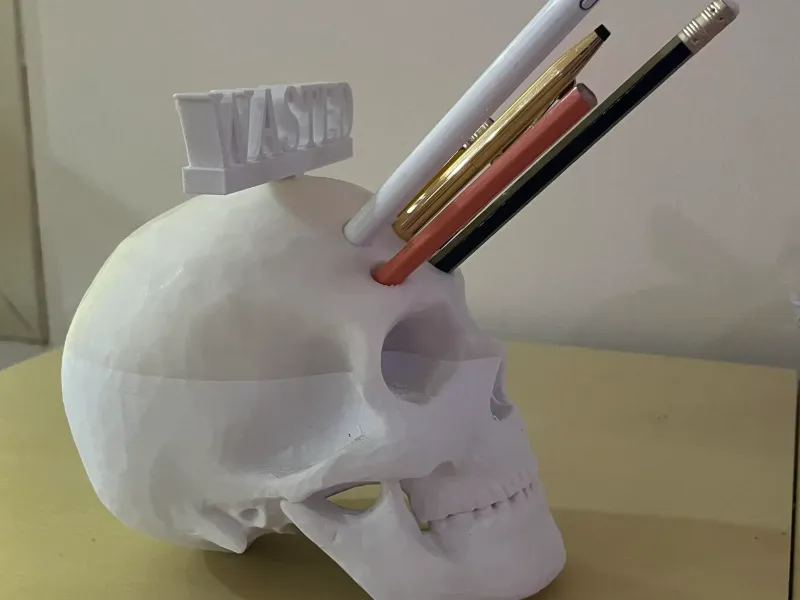 skull pen holder
