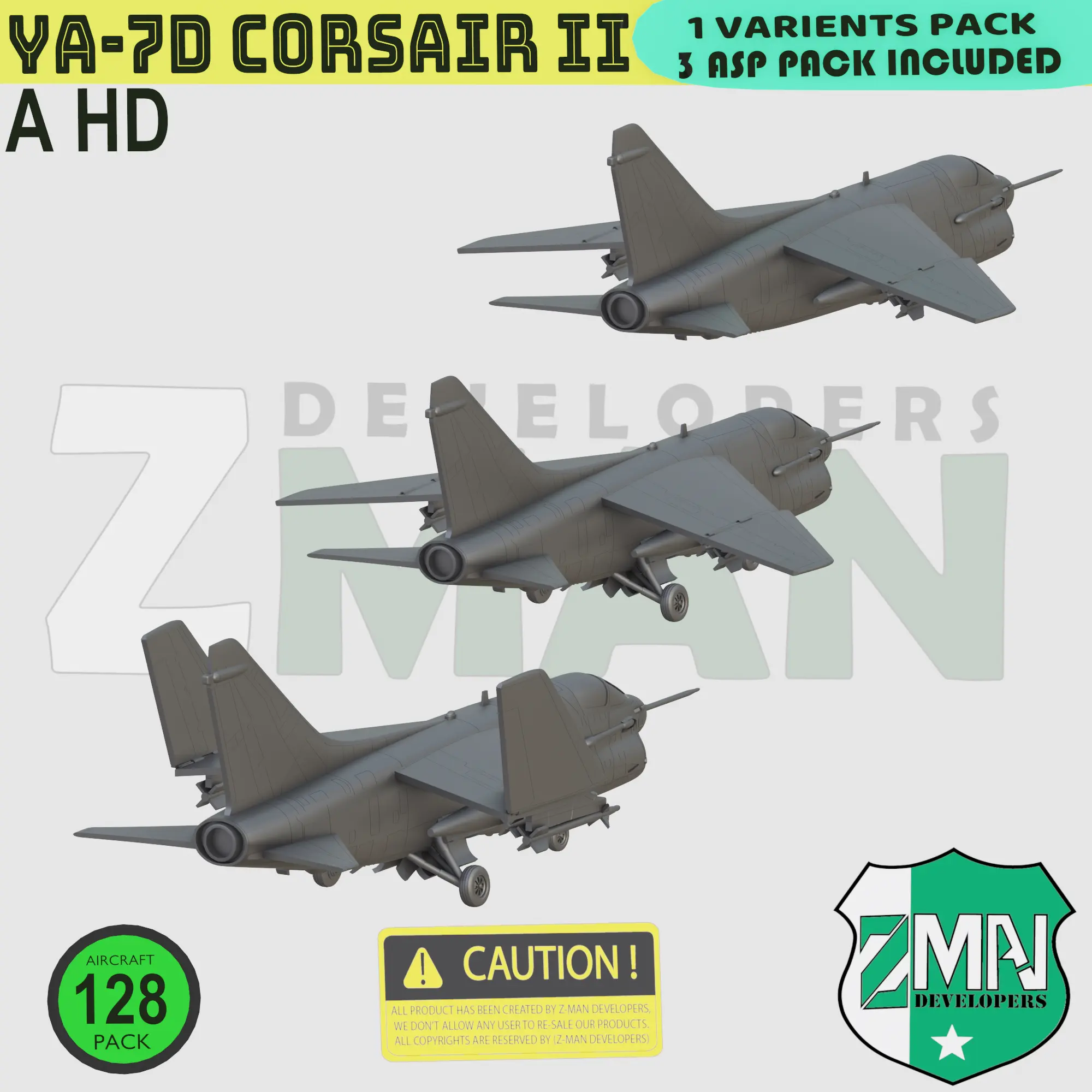 YA-7D CORSAIR V5 (3 ASP STYLES-E) | 3D models download | Creality Cloud