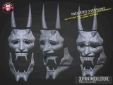 Neon White Game Mask - Japanese Kitsune Cosplay Halloween-8