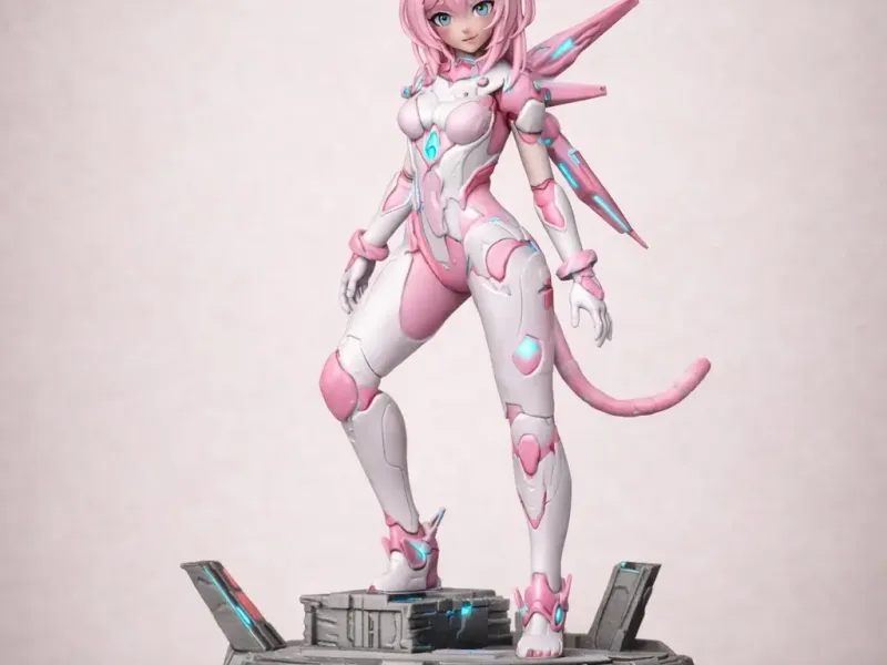 Cyber Cat Girl Figurine