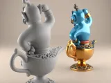 Fun Genie Lamp 3D STL File for Desk Decor Toys 8-3