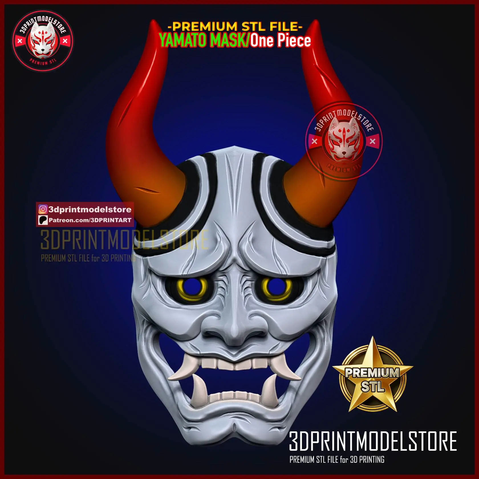 Yamato Mask - One Piece LA - Anime Cosplay - Oni Samurai