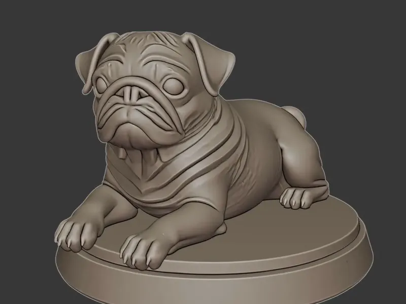 Pug Lying – Cute Relaxed Dog 3D Printable Figurine