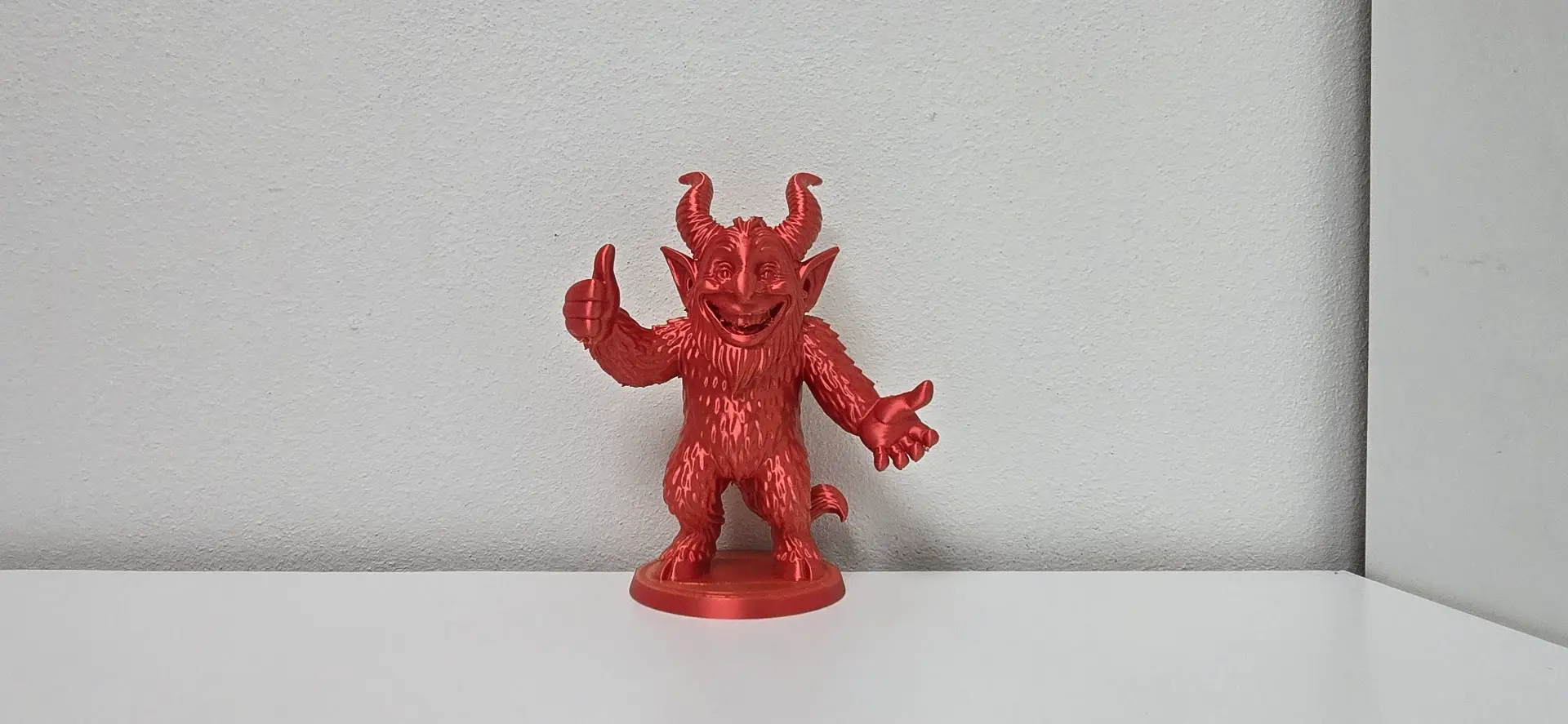 Smiling Furry Demon Thumbs Up Holiday Figurine