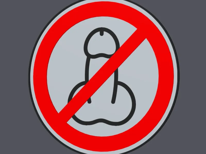 Penis Forbidden - Traffic Sign - Wall Art v2