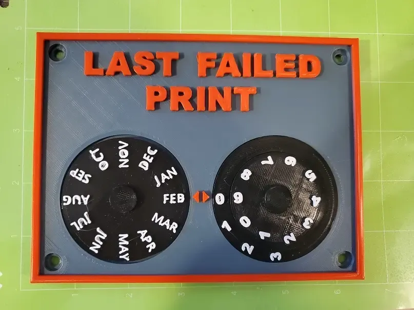 Last Failed Print Plaque Tracker