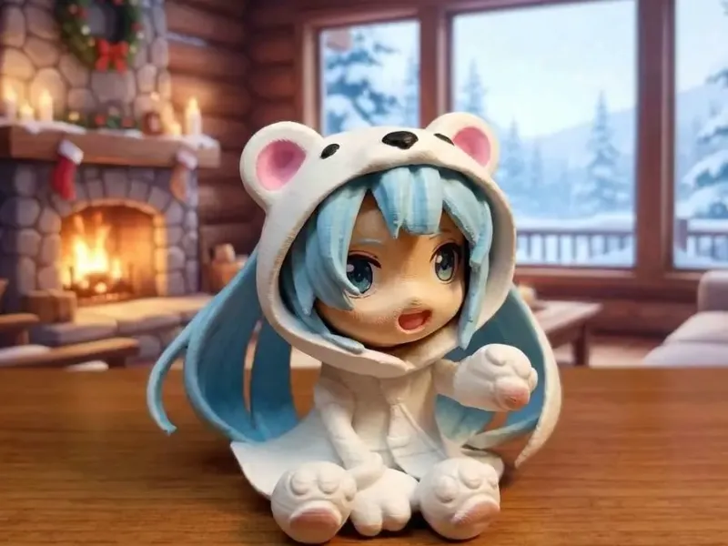 Anime Polar Bear Onesie Kigurumi Fanart Figure