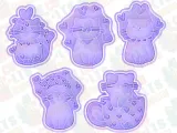 Valentines day cats cookie cutter set of 5-0