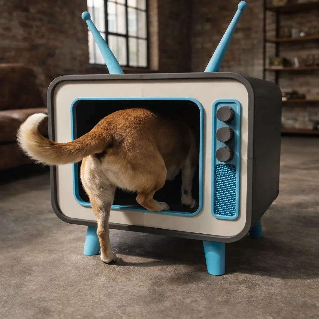 Super cool pet house for cat, rabbit, or dog / Old TV Style!