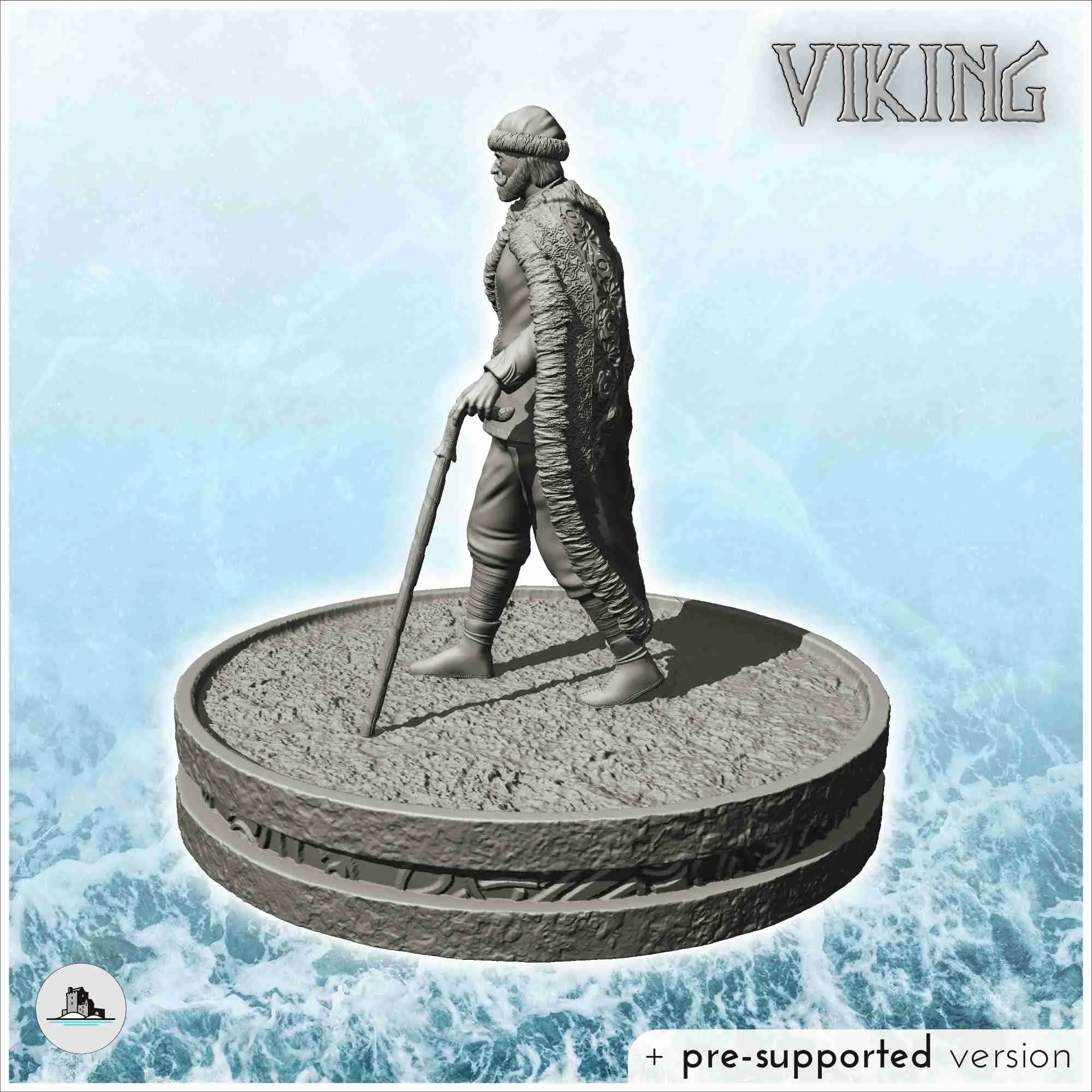 Aristocrata viking com manto de pele de fera e bengala (14) - cenário