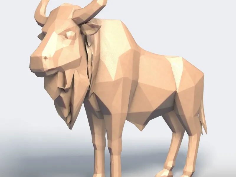 Wildebeest Low Poly