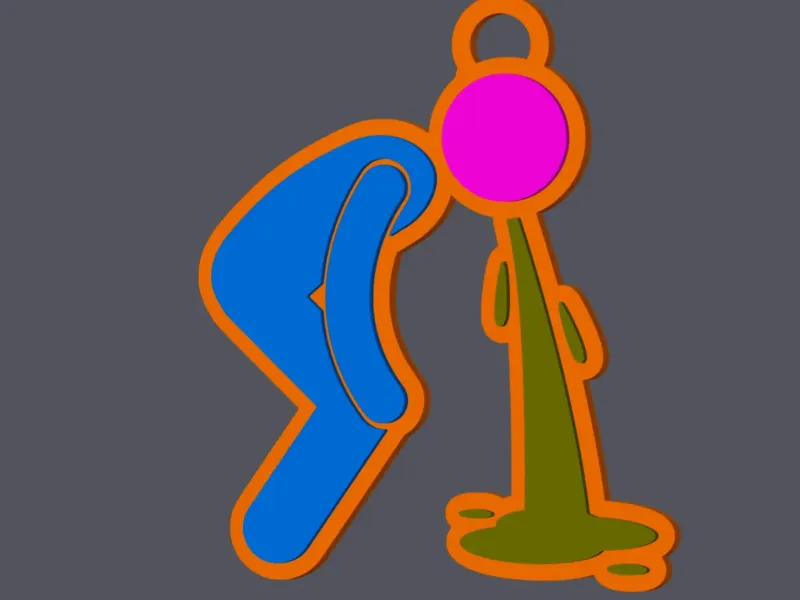 Man Throwing Up - Keychain v1